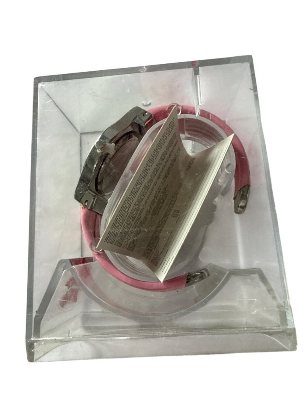 ‘07 Betty Boop Pink Watch W/ Crystal Accents Floral Leather Strap Original Case - Picture 6 of 6